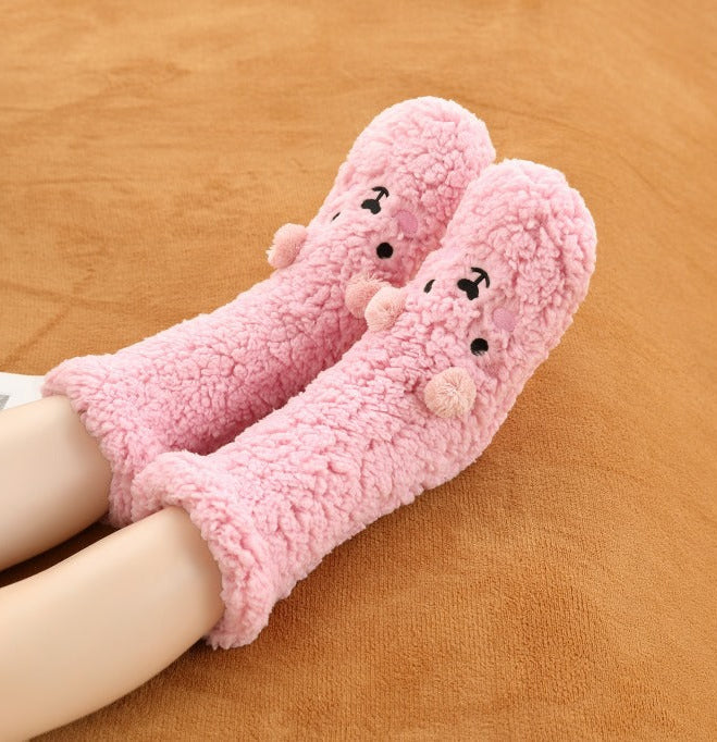 Cartoon Lambswool Anti-Slip Socks