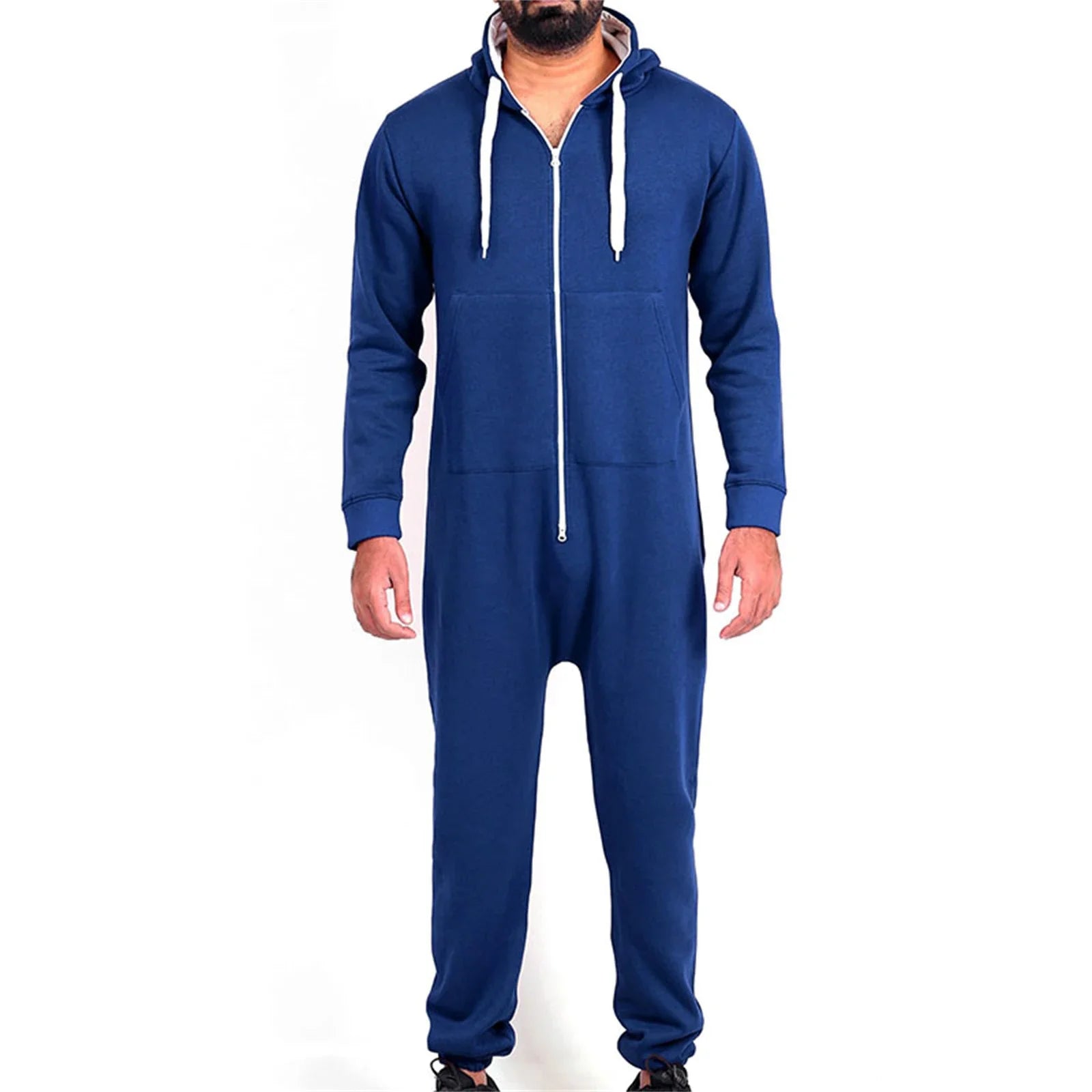 Mens Hooded Jumpsuit with Pockets