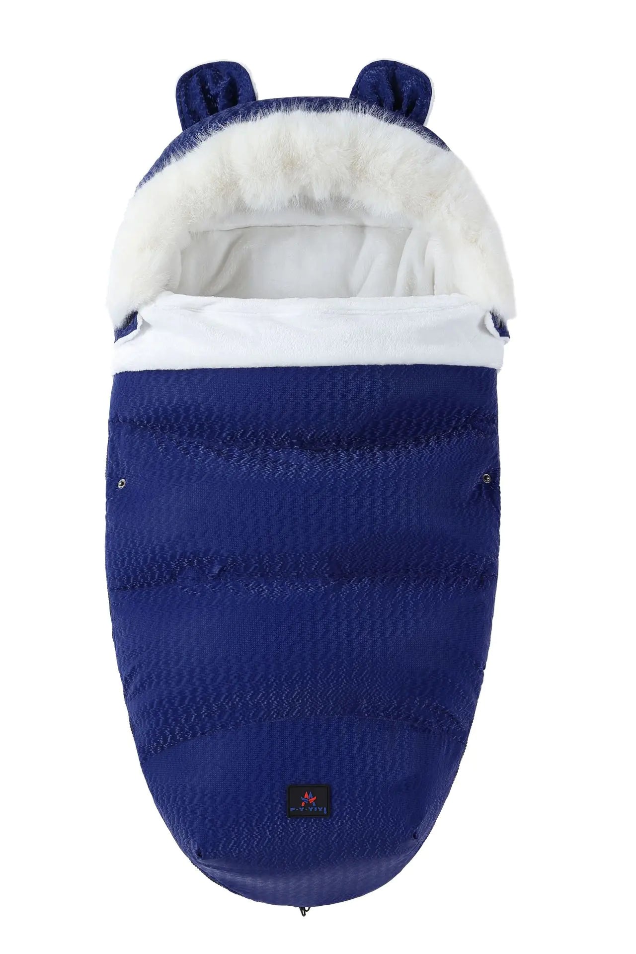 Thickened Fleece Baby Sleeping Bag with Fur Collar