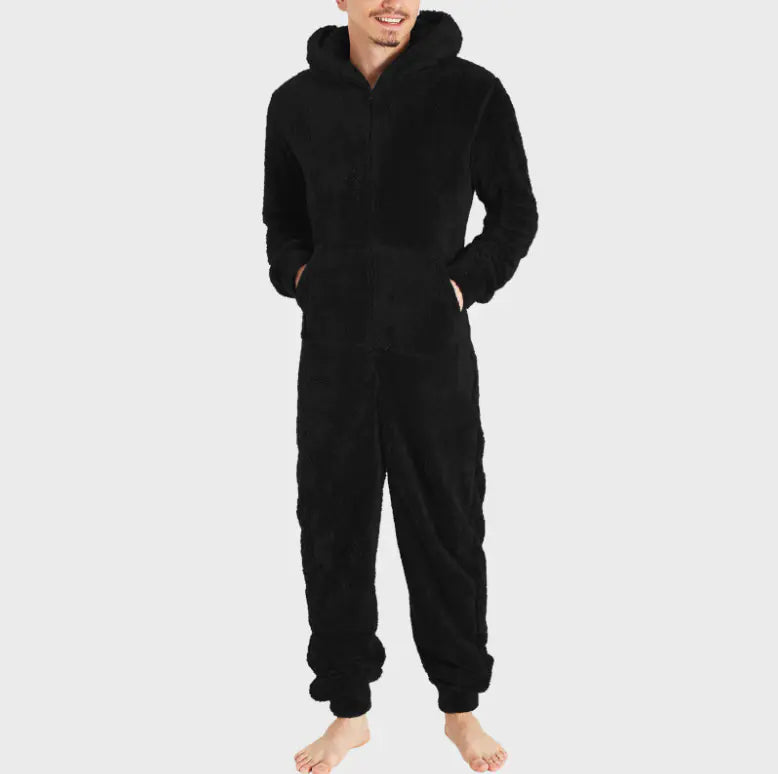 Mens Fleece Hooded Pajamas