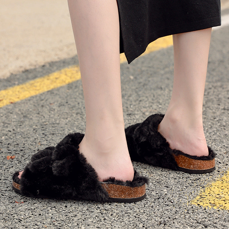 Furry Cotton Slippers