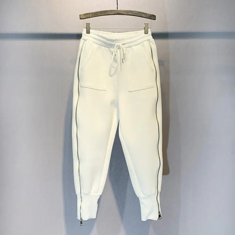 Ladies Zip Fleece Jogger Pants
