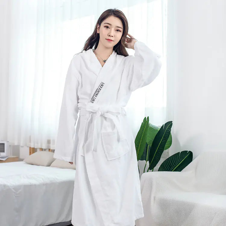 Unisex Luxury Cotton Bathrobe with Hood