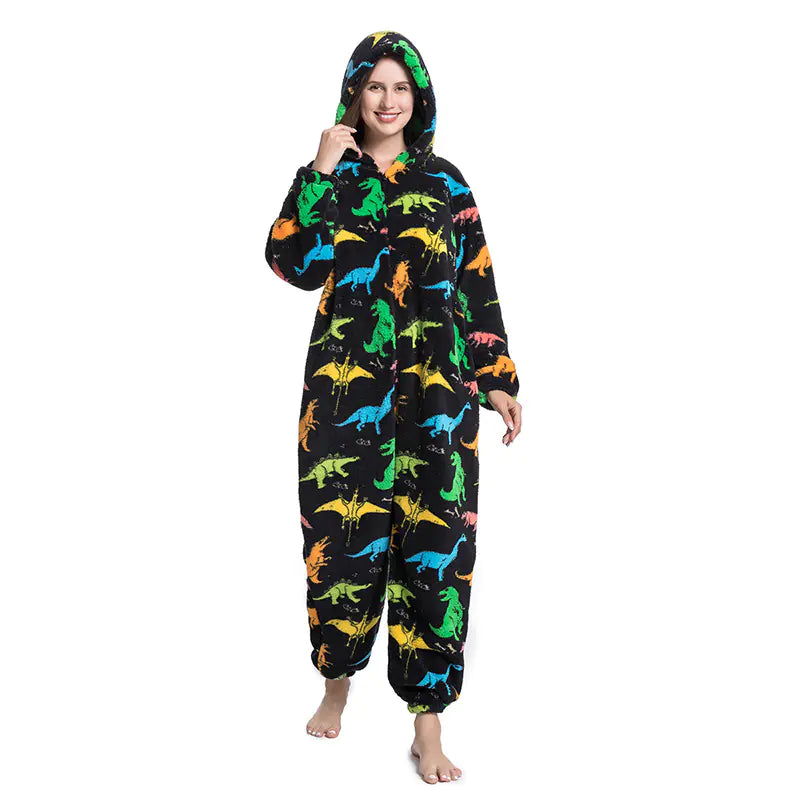 Cute Cartoon Animal Onesie Fleece Pajamas
