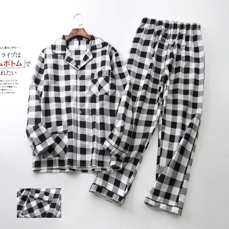 Men's Printed Long Sleeve Pajama Set with Trousers