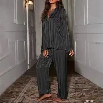 Silk Stripe Pajama Set