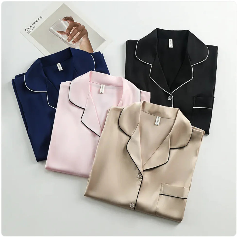 Ladies'Lapel Pajama Set