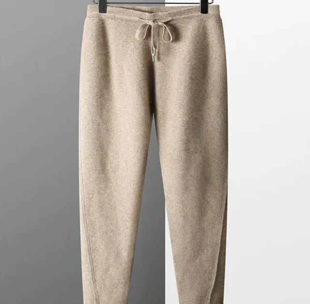 Men Solid Color Cashmere Pants