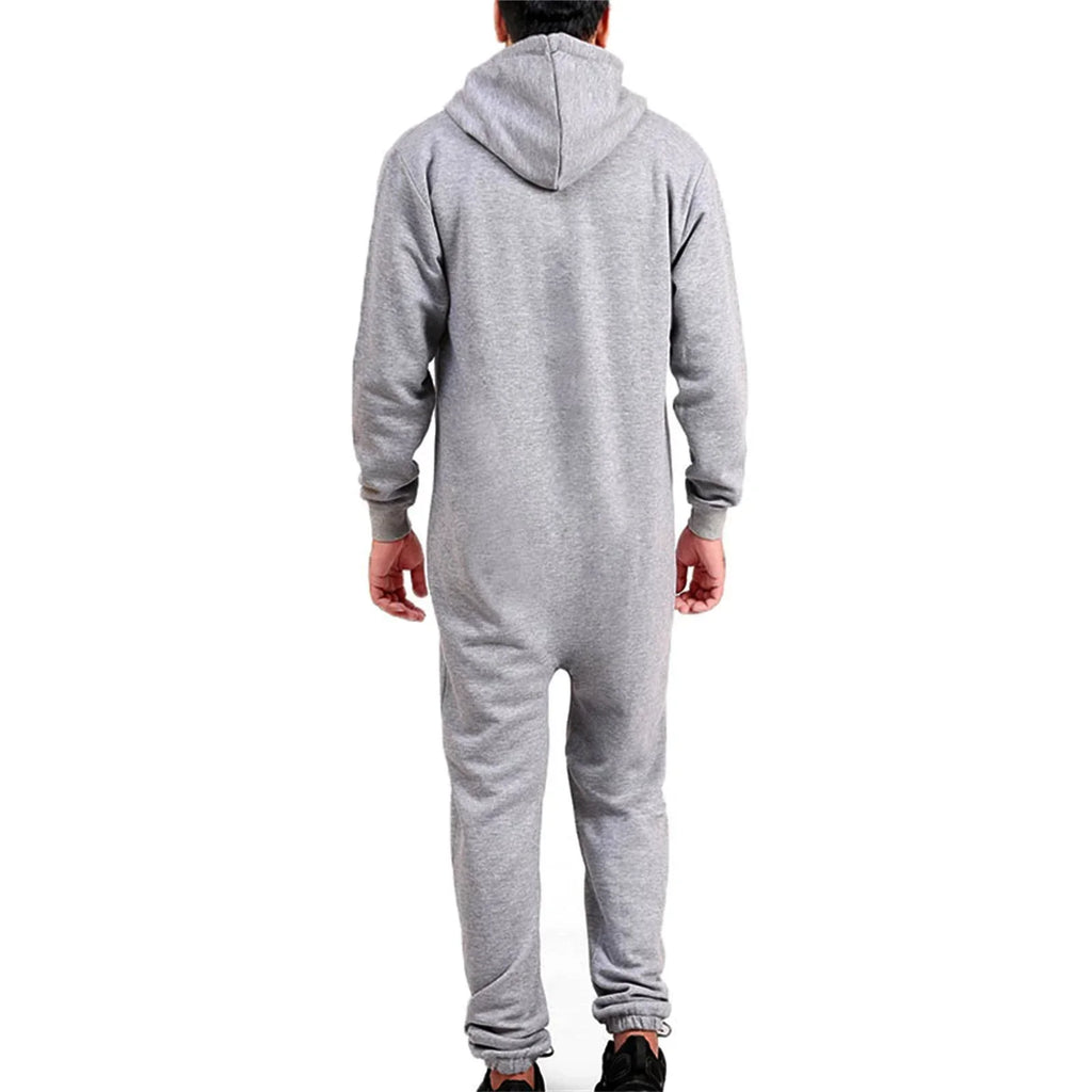 Mens Hooded Jumpsuit with Pockets