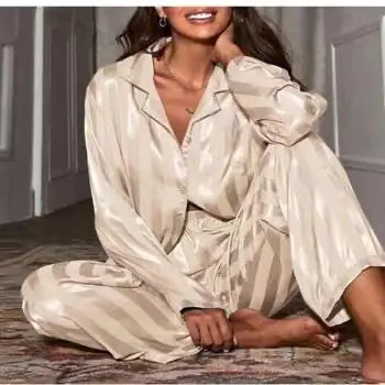 Silk Stripe Pajama Set