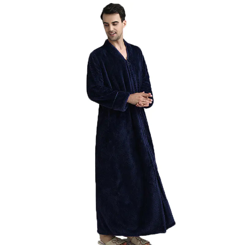 Unisex Long Zipper Bathrobe