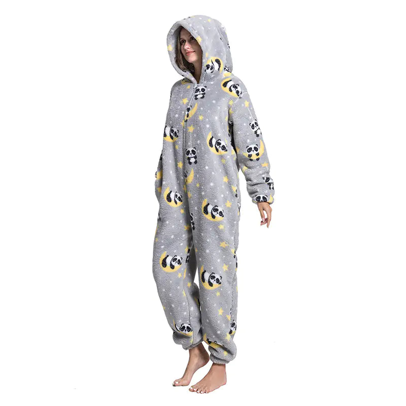 Cute Cartoon Animal Onesie Fleece Pajamas