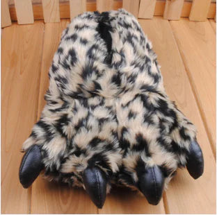 Cartoon Leopard Dinosaur Paw Slippers