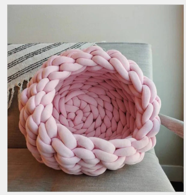 Handwoven Cotton Pet Bed for Dogs and Cats