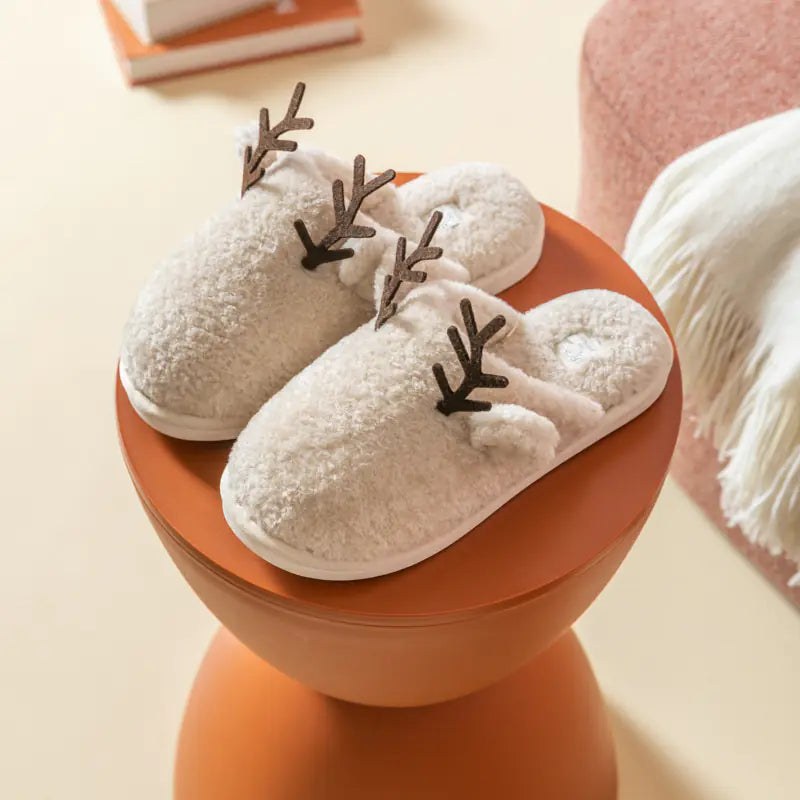 Warm Plush Cotton Slippers for Women