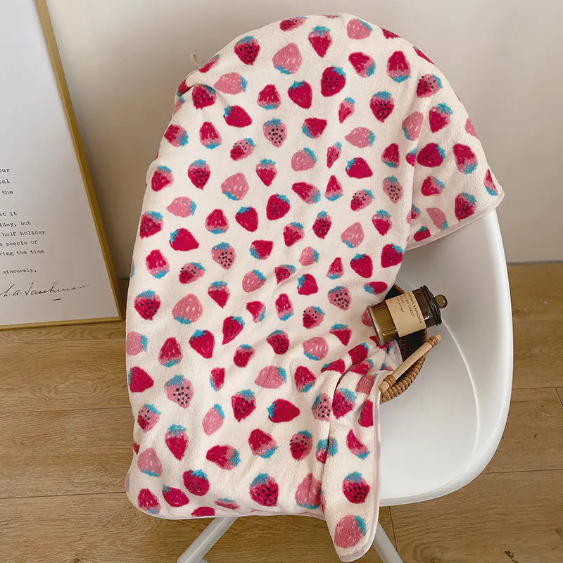 Strawberry Cotton Bath & Hand Towel