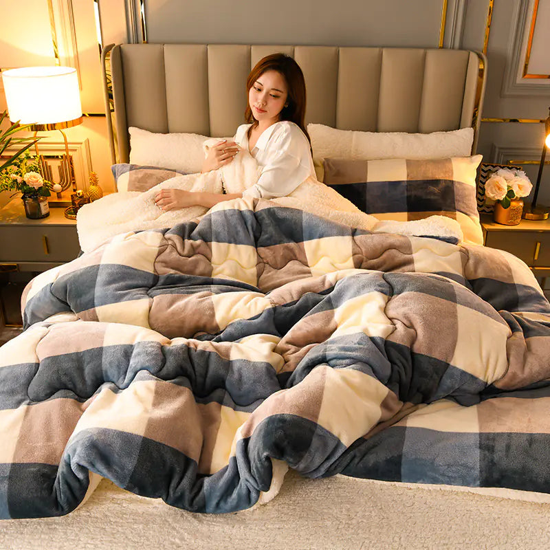 Winter Milk Velvet Lamb Fleece Duvet
