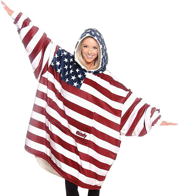 Unisex Flag Hoodie Blanket