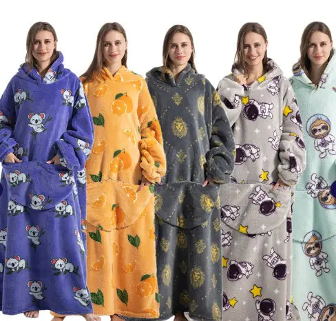 Long Oversized Cozy Blanket Hoodie