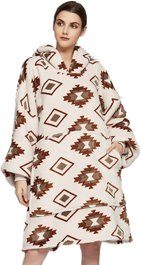 Adult Unisex Flannel Lazy Blanket Hooded Blanket