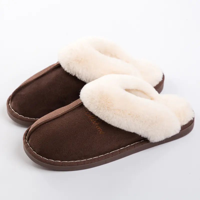 Thermal Plush Non-Slip Cotton Indoor Slippers