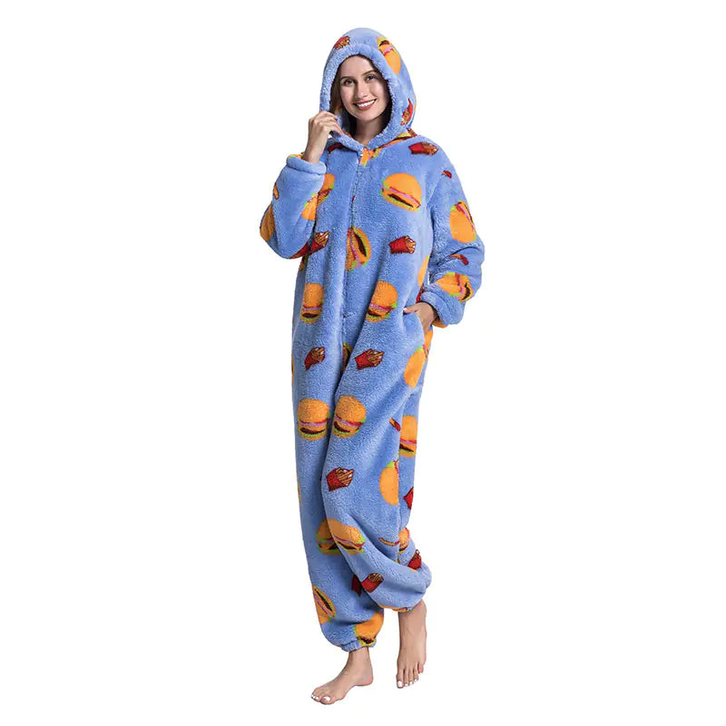 Cute Cartoon Animal Onesie Fleece Pajamas