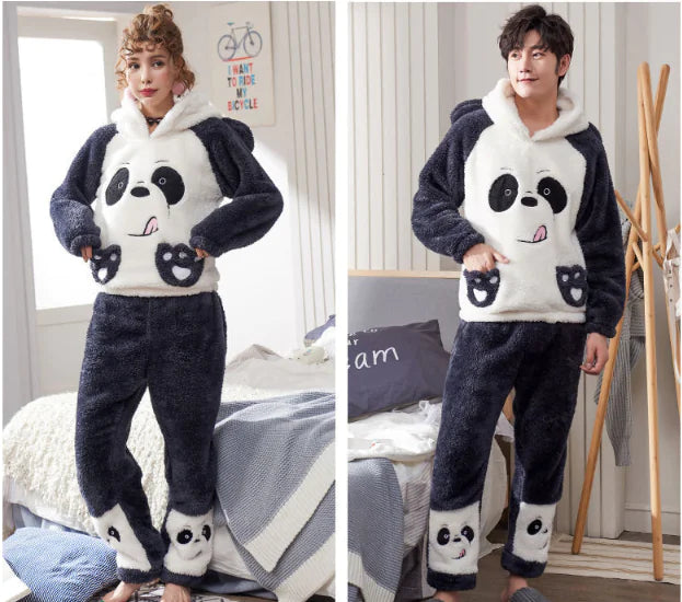 Couple's Coral Fleece Pajamas Set