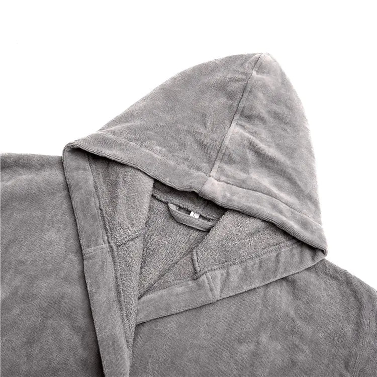 Unisex Luxury Cotton Bathrobe with Hood