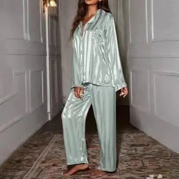 Silk Stripe Pajama Set