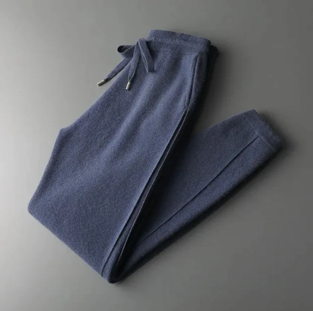 Men Solid Color Cashmere Pants