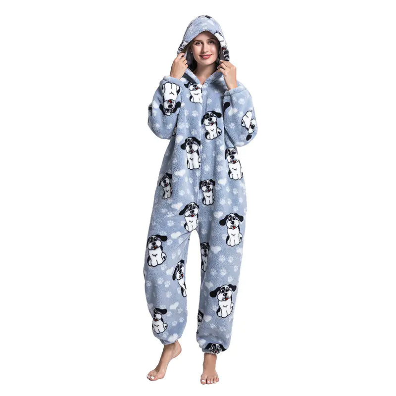 Cute Cartoon Animal Onesie Fleece Pajamas