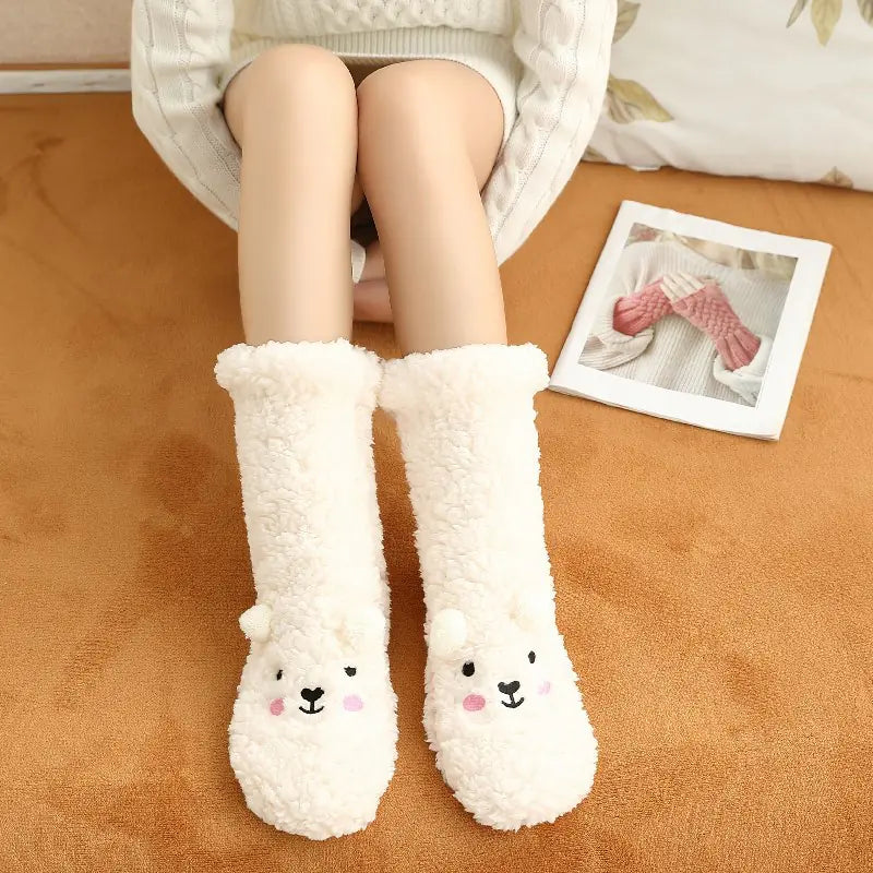 Cartoon Lambswool Anti-Slip Socks