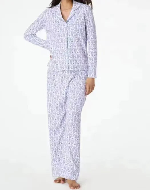 Ladies Monkey Printed Pajama Set