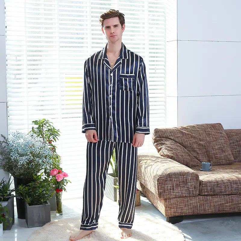 Men's Silk Stripe Pajamas