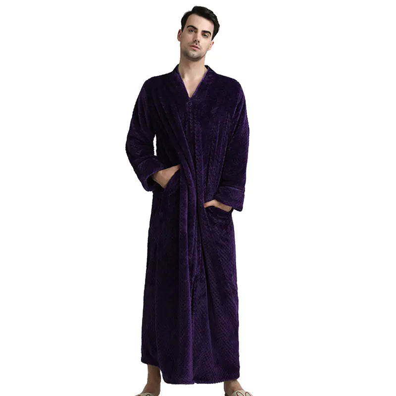 Unisex Long Zipper Bathrobe