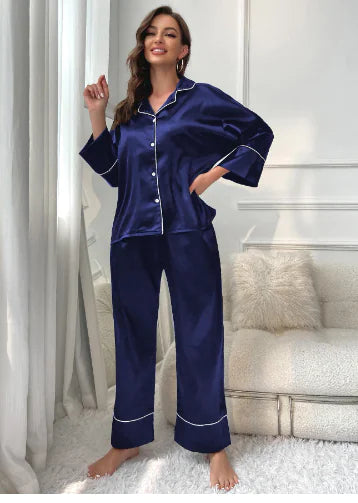 Ladies Plus Size Satin Pyjamas