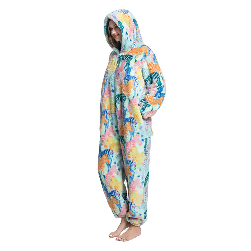 Cute Cartoon Animal Onesie Fleece Pajamas