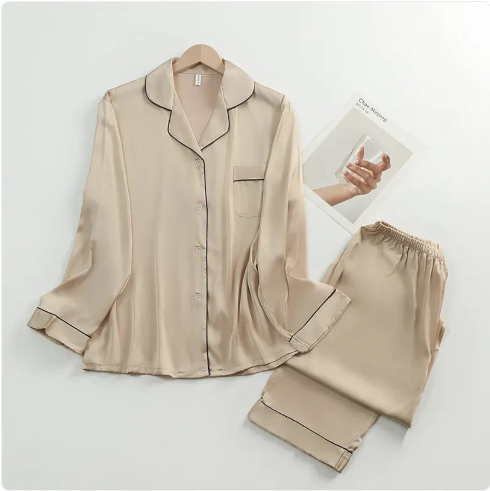 Ladies'Lapel Pajama Set