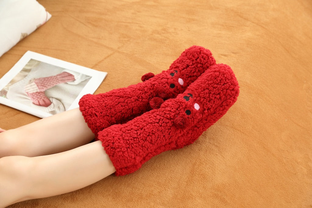 Cartoon Lambswool Anti-Slip Socks