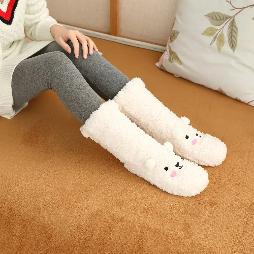 Cartoon Lambswool Anti-Slip Socks