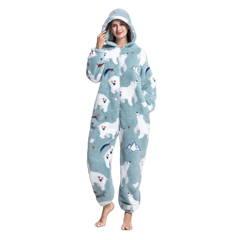 Cute Cartoon Animal Onesie Fleece Pajamas