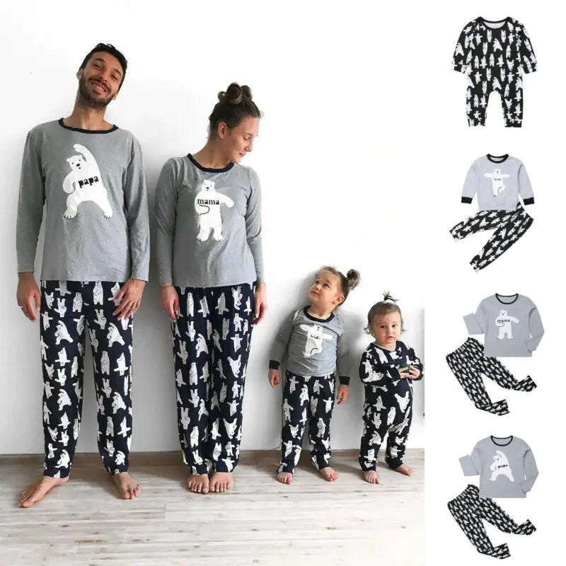 Pudcoco Family Matching Cartoon Pajamas Set