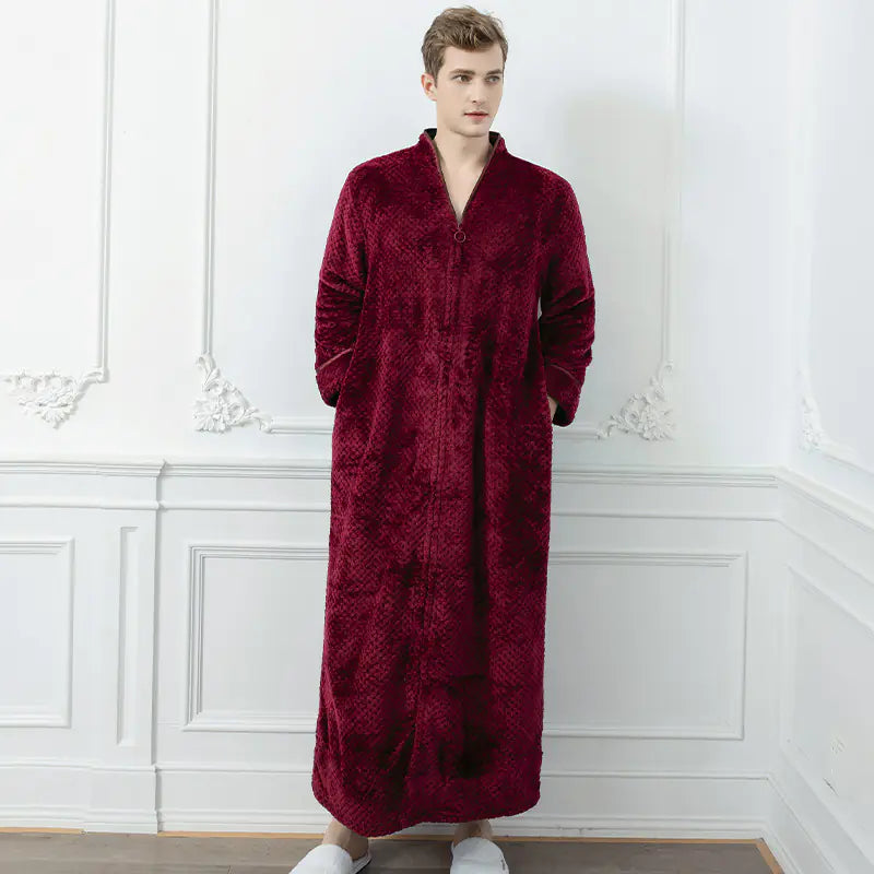 Unisex Long Zipper Bathrobe