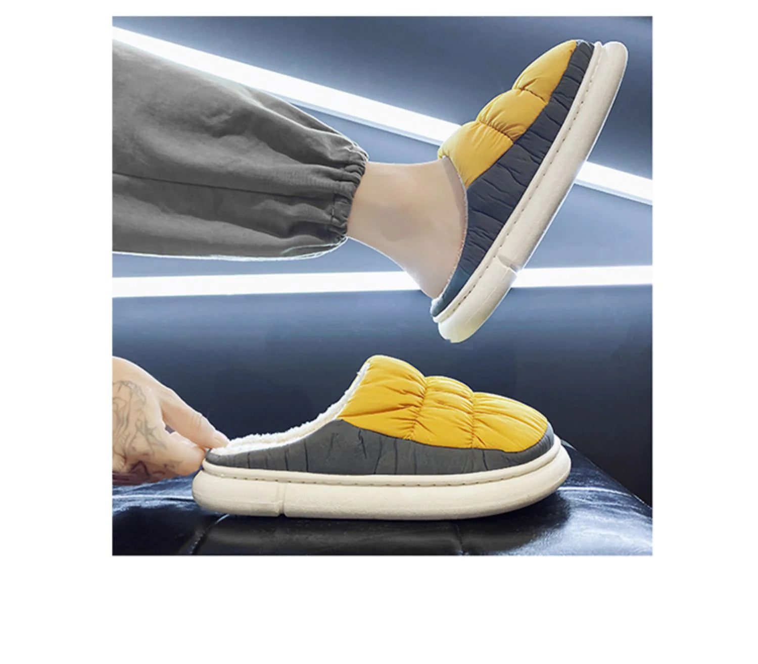 Men's Two-Tone Quilted Slipper