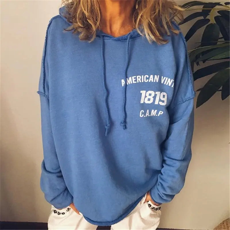 Vintage Loose Plus Size Hooded Tee