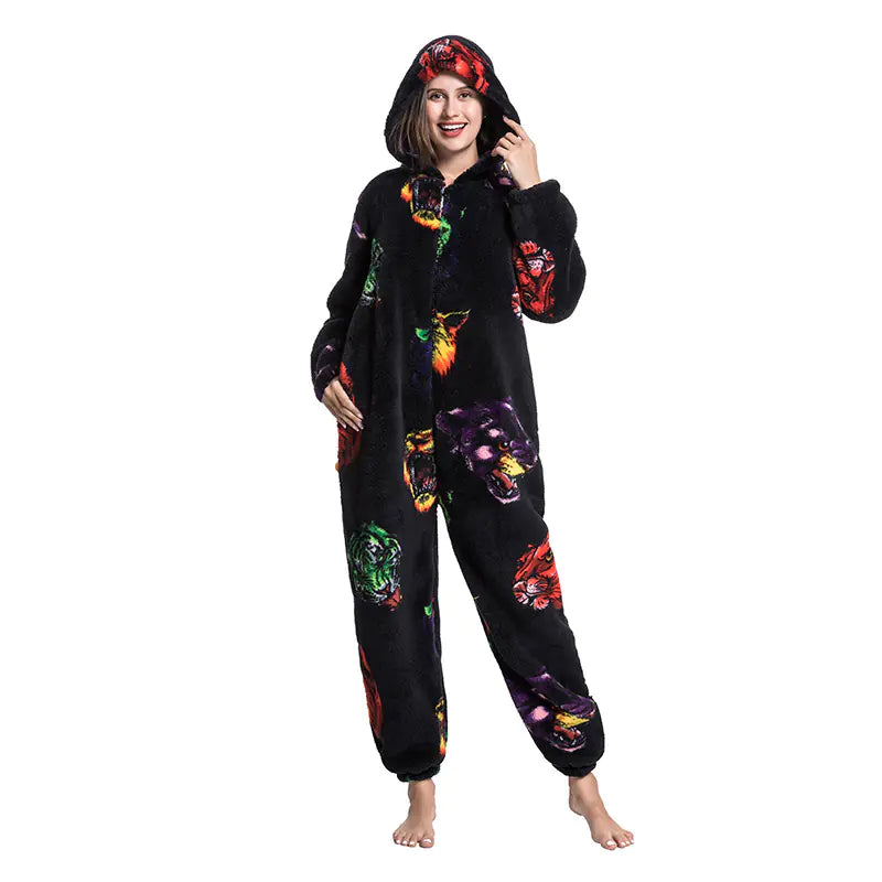 Cute Cartoon Animal Onesie Fleece Pajamas