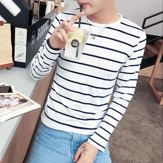 Mens Hooped Long Sleeved Tee