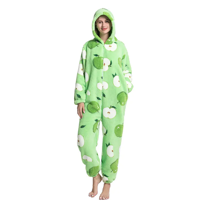 Cute Cartoon Animal Onesie Fleece Pajamas