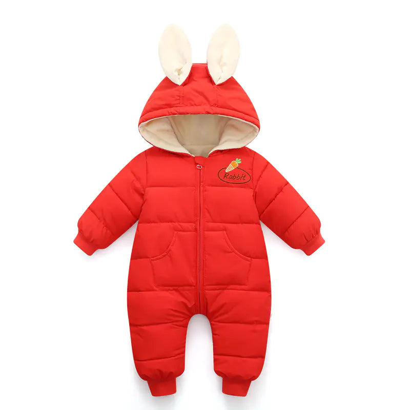 Cartoon Rabbit Ear Thick Baby Onesie