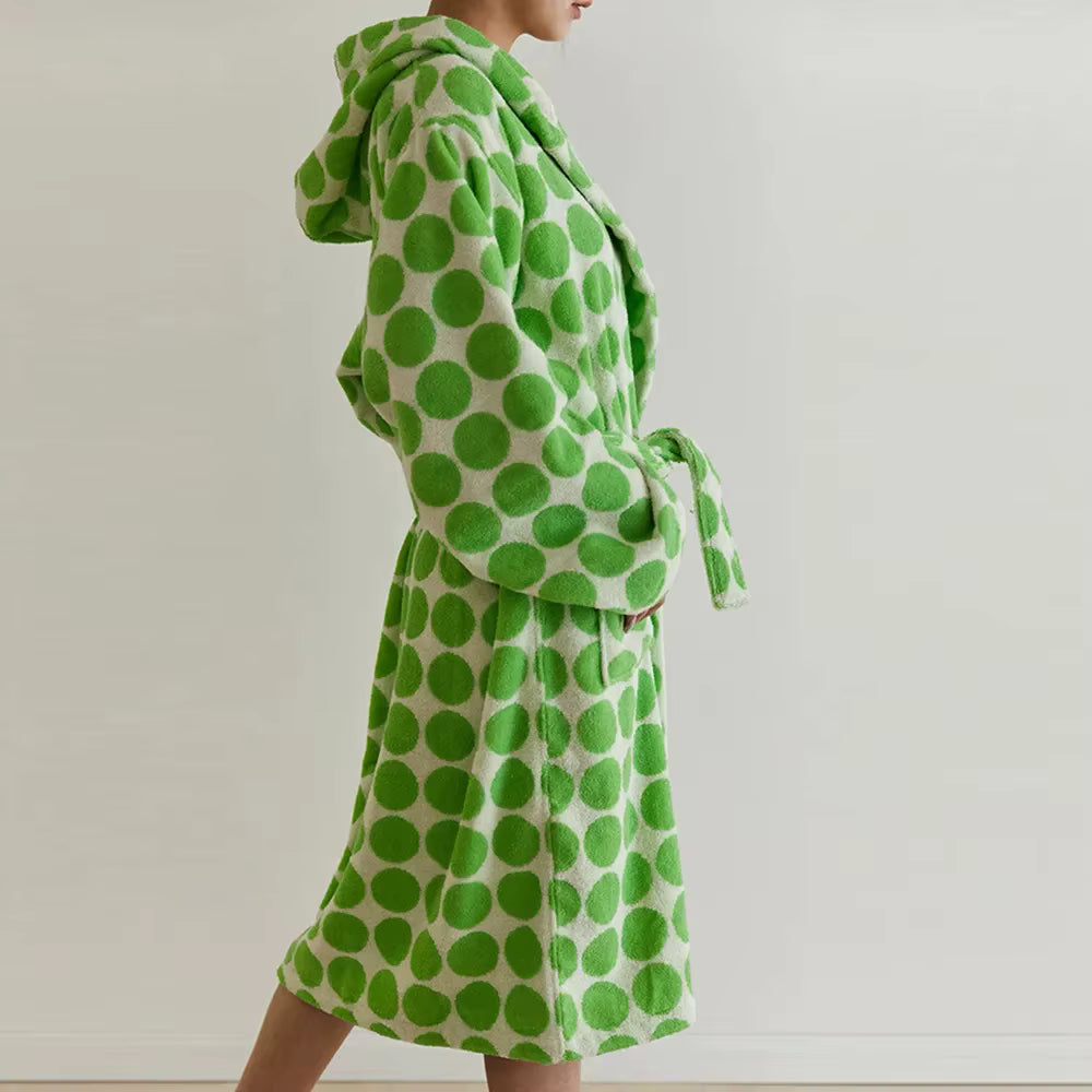 The Dawson Robe - Polka Dot Cotton Bathrobe